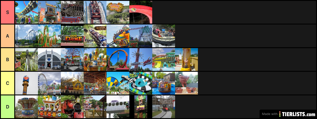 Six Flags Final tier list