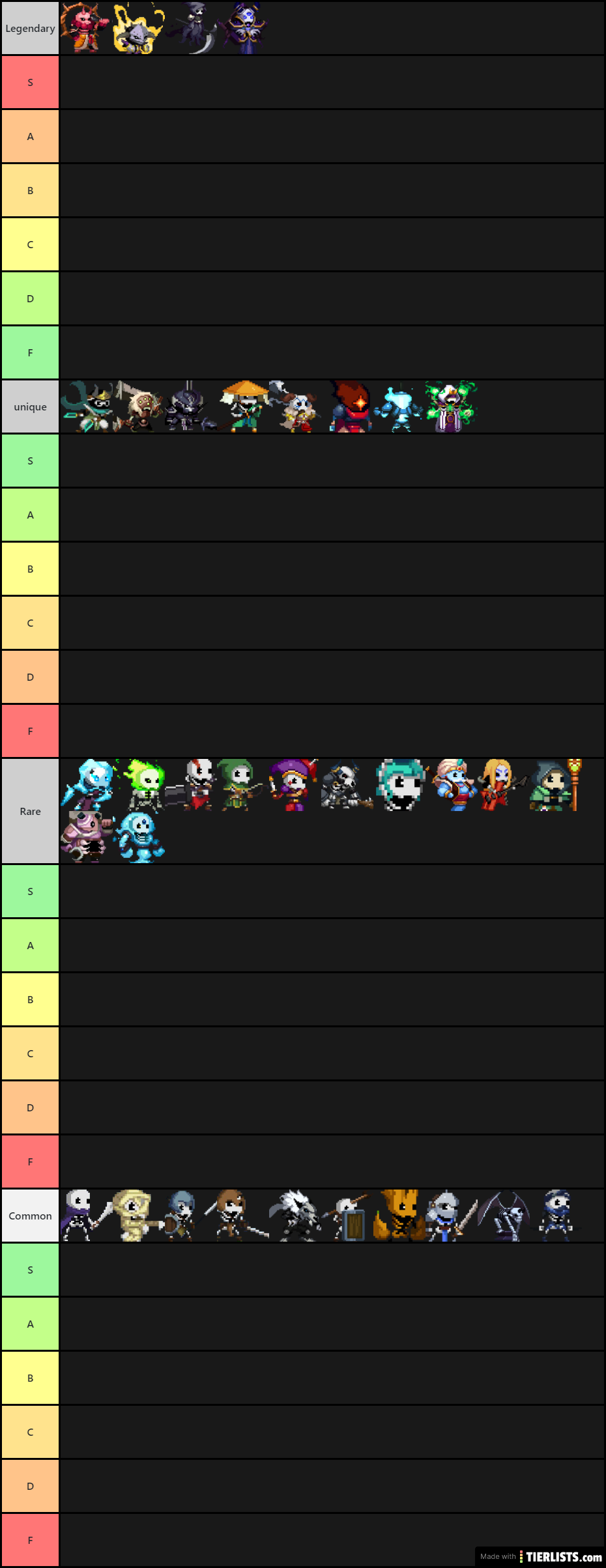 Skul Tier List: Skulls