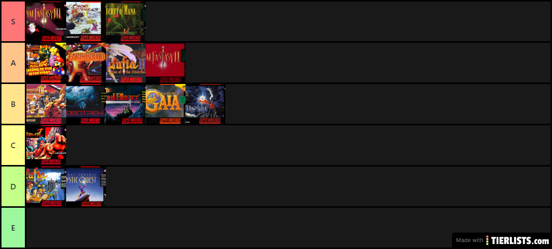 SNES FINAL LIST