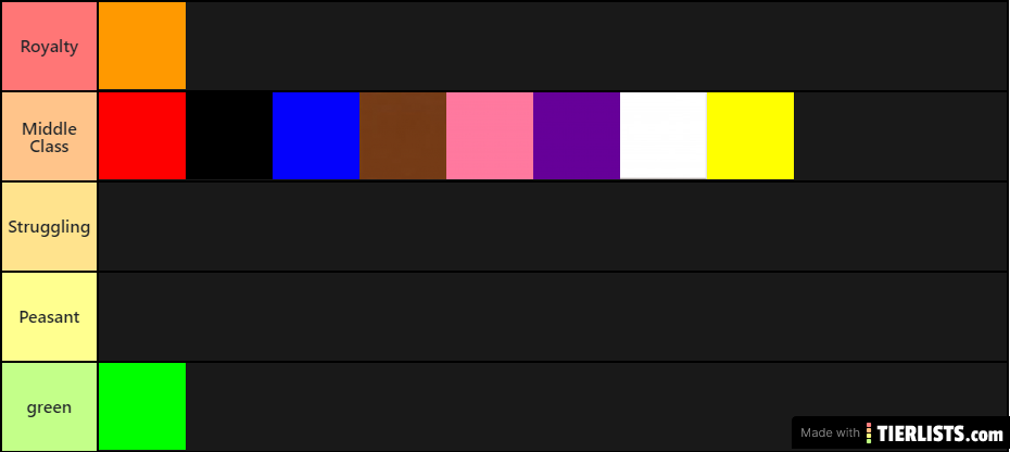 super accurate tier list of colours very right most right very legit wow