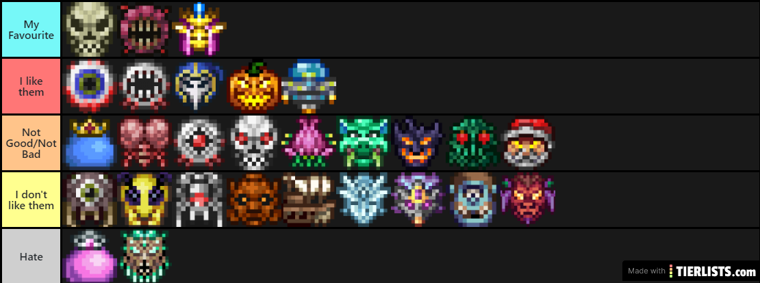 Terraria Bosses by my liking