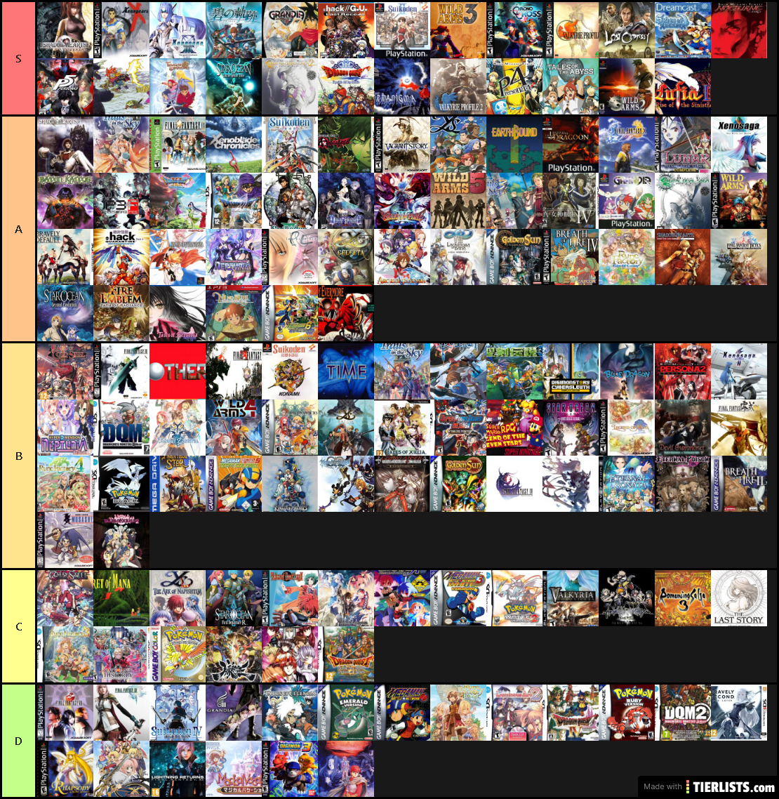Tier difnitiva de los jrpg