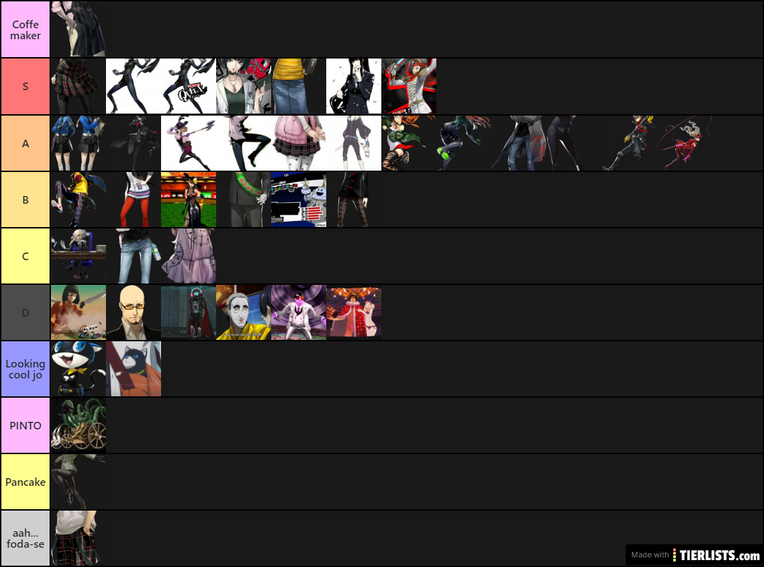 TIER LIST CERTA DO PERSONA 5