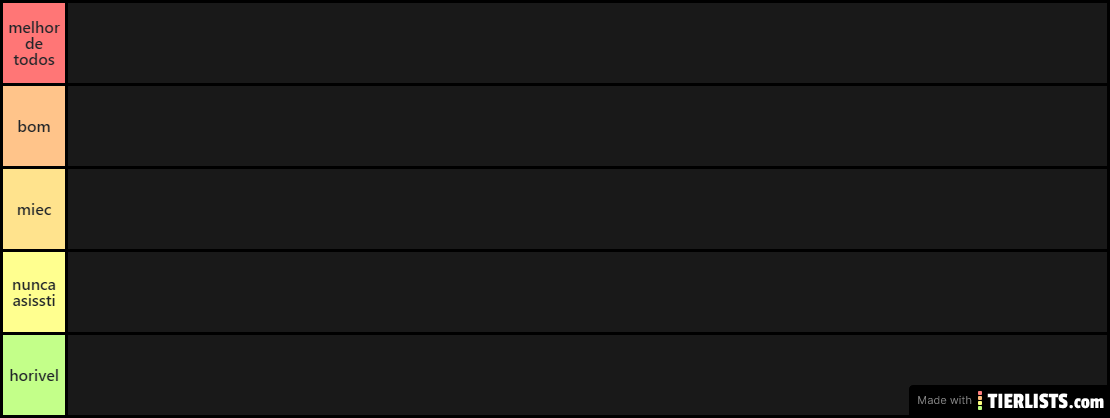 tier list de desenhos