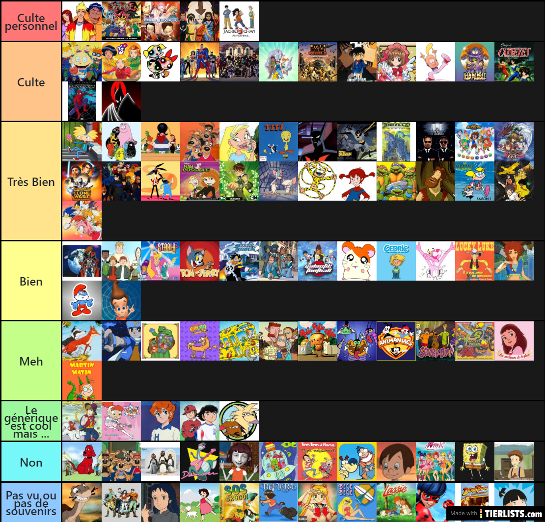 Tier List finale 30 ans