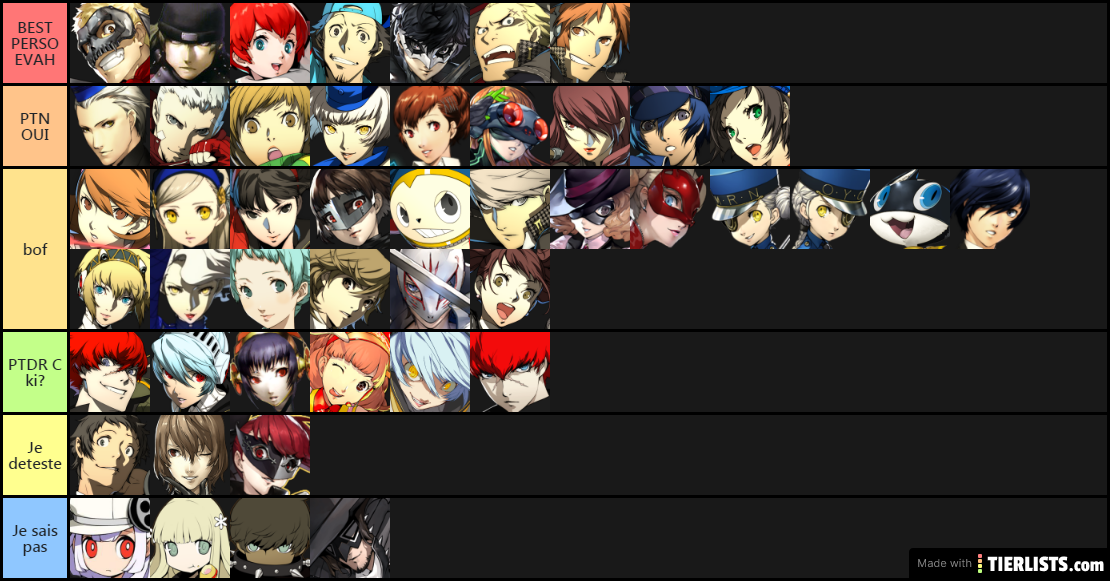 Tier list persona 3 4 5