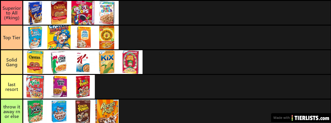 tier tuesday CEREAL- am