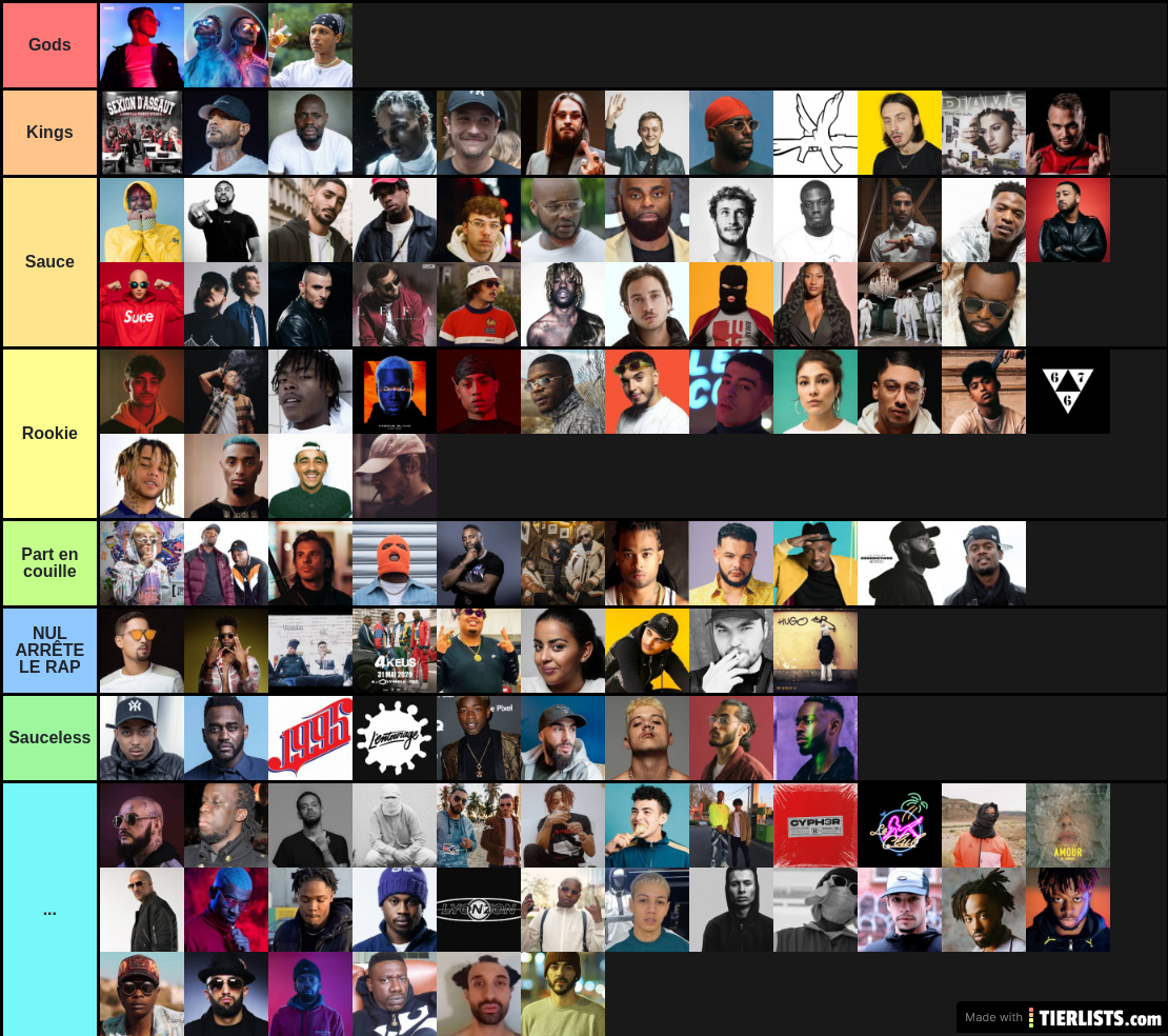 Tierlist rap fr LeMargarine