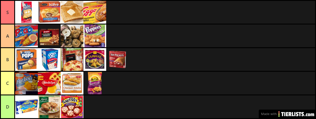 Toaster snacks tier list