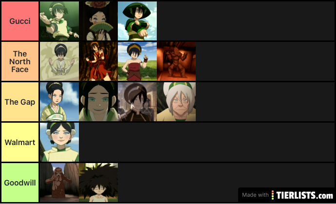 Toph’s Looks, Outfits and Disguises (Ver. 2)