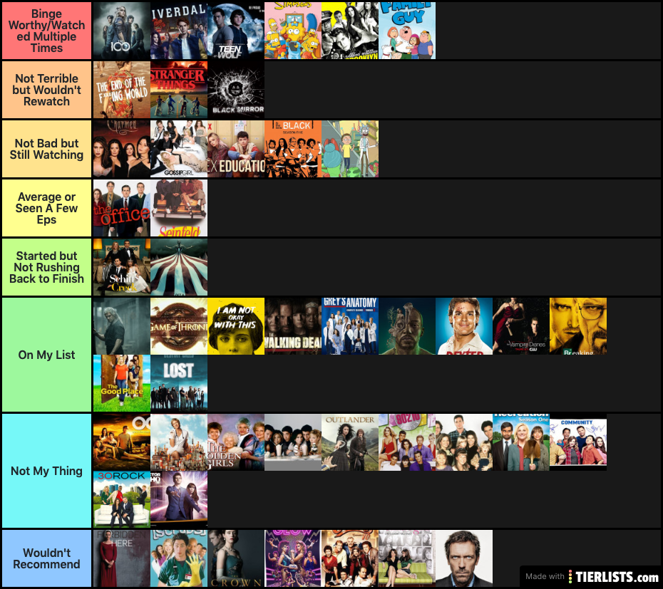 TV Series Tier List