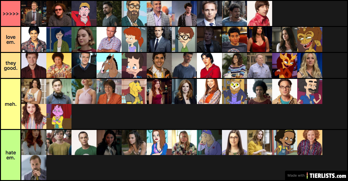 tv show characters tier list