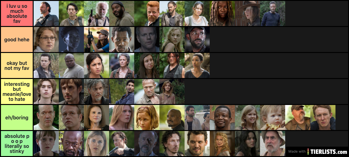 twd characters ranked 6x10 friendly