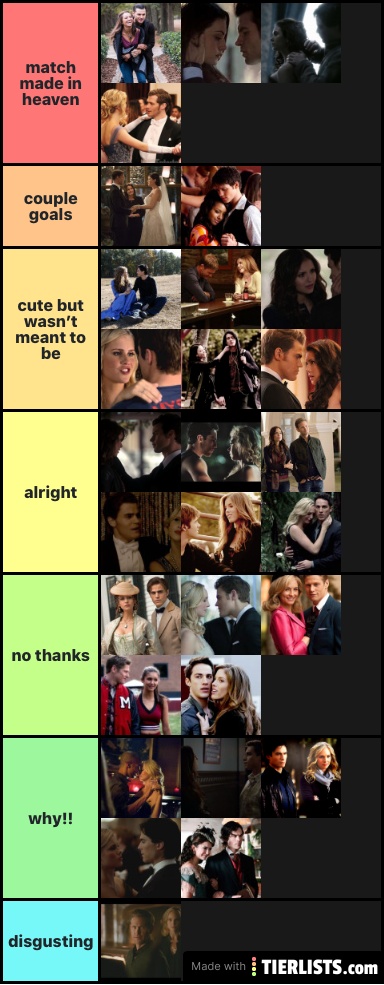 Vampire Diaries Couples Rankings