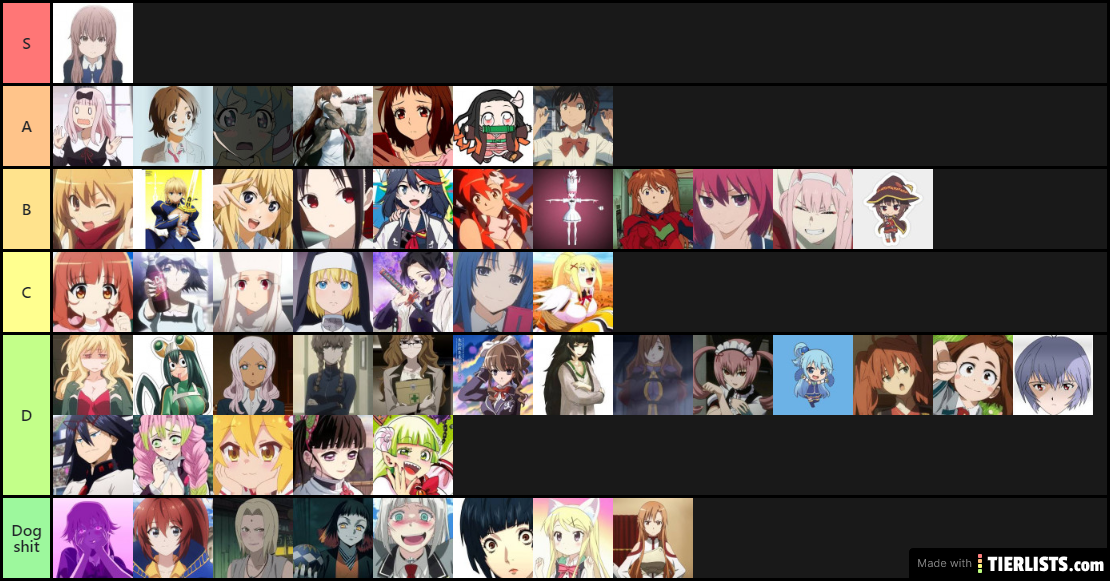 waifu tier list 7 yes yes