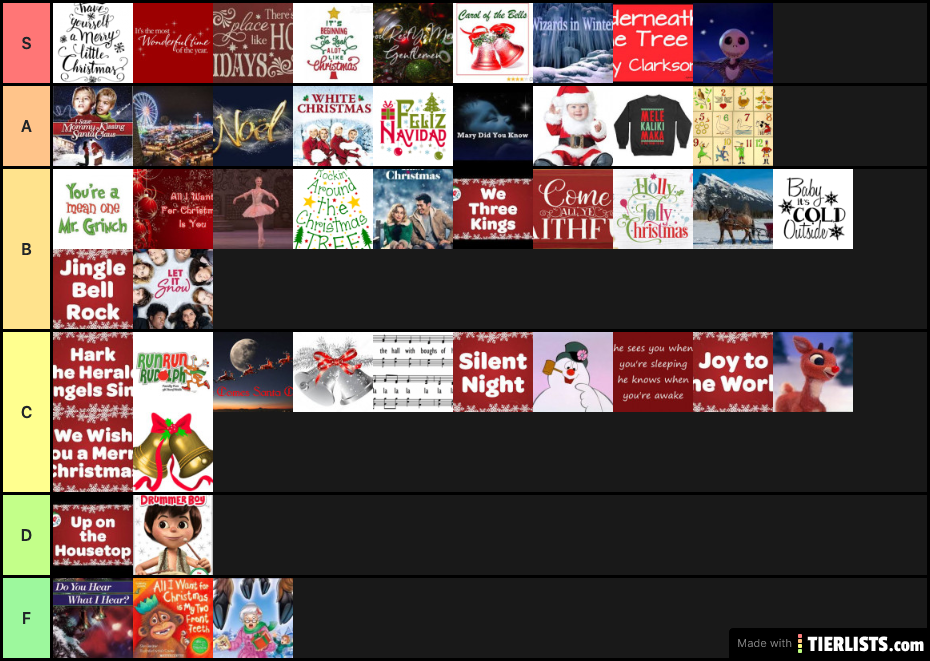 Will's Christmas Song Tierlist