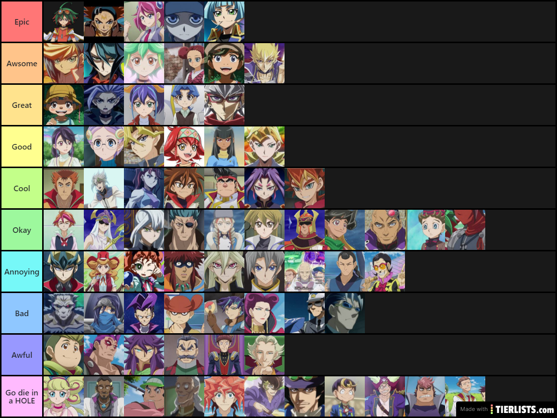 Yu-Gi-Oh Arc-V CHaracter tier